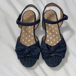 Denim Wedge Sandals